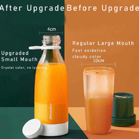 Pink Portable Rechargeable Blender Bottle, 500ml, USB Charging, 1200mAh, with 304 Stainless Steel Blade - For Smoothies and Juices On-The-Go thumbnail
