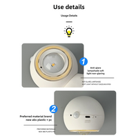 2 Pcs White Rechargeable Magnetic USB Table Lamp & Wall Light - 3000K/4000K/6000K Adjustable Brightness with Anti-Glare Design thumbnail