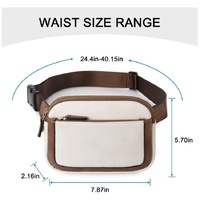 Brown Adjustable Waterproof PU Leather Waist Bag - Stylish Crossbody Belt Bag for Men & Women thumbnail