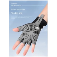 Size XL Black Breathable Half-Finger Cycling Gloves - Anti-Slip, Shockproof, and Durable for Men & Women thumbnail