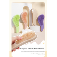 Light Brown Eco-Friendly Wheat Straw Hair Care Set - Massage Brush, Detangling Comb, and V-shaped Comb for All Hair Types thumbnail