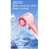 Yellow 100-Speed Mecha Handheld Fan | USB Rechargeable High-Speed Mini Fan | Powerful & Silent | Lightweight 150g with 6-8 Hour Battery Life thumbnail