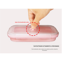 Blue Collapsible Silicone Bento Box Set - 4-Piece Food-Grade Microwave & Freezer Safe Lunch Box Set thumbnail