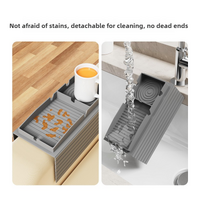 Black Multi-Function Sofa Cup Holder Tray, Silicone Drink Organizer, Adjustable and Easy-to-Clean Sofa Armrest Storage Box for Drinks, Snacks, and Gad thumbnail