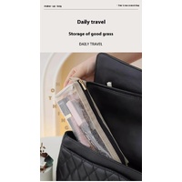 Beige Portable 4-in-1 Cosmetic Storage Bag, Removable Travel Organizer for Makeup, Toiletries, and Small Accessories thumbnail