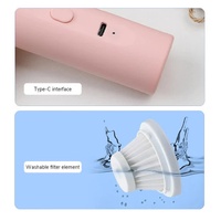 Pink Mini Portable Wireless Dust Vacuum Cleaner, Powerful and Long-Lasting Handheld Vacuum for Makeup Tables, Powder, and Dust thumbnail