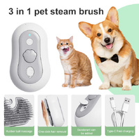 2 Pcs Yellow and White 3-in-1 Pet Grooming Steam Brush - Silent, Heated Brush for Fur Removal and Odor Elimination thumbnail
