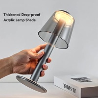 Silver Stylish Transparent Desk Lamp with Touch Control, LED, Type-C Charging - Simple and Modern Design thumbnail