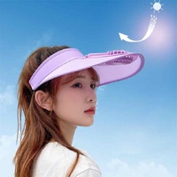 2 Pcs Bright Green UV Protection USB Rechargeable Fan Hat - Adjustable Large Brim Sun Hat with 3-Speed Wind Control thumbnail