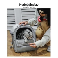 Gray Pet Carrier Backpack - Space Capsule Design for Cats & Small Dogs thumbnail