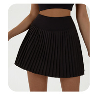 High waist Gradient black and gray pleated skirt | built-in shorts to prevent exposure - suitable for yoga, badminton and golf  Size XS thumbnail