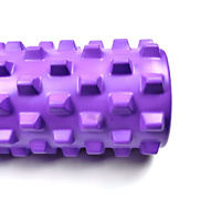 Pink Solid Yoga Foam Roller 45cm - Colorful Wolf Tooth Design Muscle Relaxation Massage Stick for Fitness and Sports thumbnail