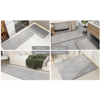 Grey Quick-Dry Absorbent Non-Slip Bath Rug for Bathroom, Kitchen & Entryway 50x80cm thumbnail