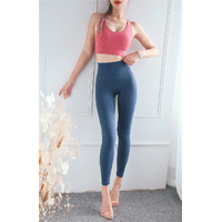 Size L Red High-Waisted Seamless Yoga Pants for Women - Tummy Control, Butt Lifting & Back Waistband Pocket thumbnail
