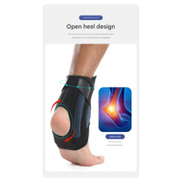 1 Pair Black And Yellow Adjustable Ankle Brace - Compression Support for Running, Sports, and Ankle Recovery thumbnail