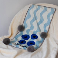 Blue Blueberry Pattern Premium Plush Throw Pillow Blanket Combo - Versatile Sofa Cushion for Home and Car Use, Ideal for Naps and Lounging thumbnail