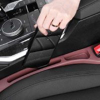 Beige Car Seat Gap Filler - 2 Pieces Car Interior Storage Organizer for Front Seat Seam thumbnail