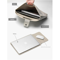 Pink Elegant PU Leather Laptop Handbag & Sleeve - Protective and Stylish Laptop Case with Adjustable Strap for 15.6-inch Laptops thumbnail