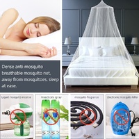 Black Hanging Princess Bed Canopy Mosquito Net - Dome Bedding for Dorm Rooms & Bedrooms (Fits 1.5m-1.8m Beds) thumbnail