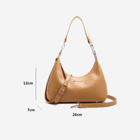 Off White Women's Trendy PU Leather Shoulder Bag - Fashionable Underarm Hobo Bag with Adjustable Strap thumbnail