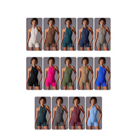 Size L Rose Red High-Impact Seamless Bodysuit - Nude Feel Yoga & Fitness Romper thumbnail