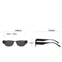 Silver Frame Powder Film Retro Cat Eye Sunglasses - Metal Frame, UV400 Protection thumbnail