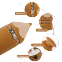Brown Creative Silicone Pencil Case - High-Value Stationery  - Large Capacity Desk Organizer thumbnail
