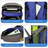 Red High-Capacity Nylon Hiking Backpack - Durable, Multi-Functional Outdoor Travel Pack thumbnail