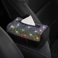 Pink Diamond Bling Rhinestone Car Tissue Box Holder - Applies to Visor & Seat Back thumbnail
