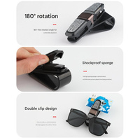6 Pcs Black Luxury Rhinestone Car Sun Visor Glasses Clip - Multi-Functional, 180° Rotatable, ABS Material thumbnail