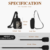 Dark Grey Trendy Waterproof Sling Bag - Lightweight Crossbody Chest Pack, Adjustable Strap thumbnail