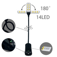 White Rechargeable Dual-Head Clip-On Book Light - Touch Control Reading Lamp with Eye Protection thumbnail