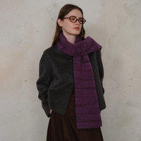 Borwn Vintage Wool-Blend Knit Scarf - Warm and Stylish for Men and Women thumbnail