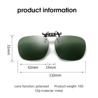 2 Pcs Grey Polarized Clip-On Sunglasses - Day & Night Use, Frameless Polygon Design for Fishing & Driving thumbnail