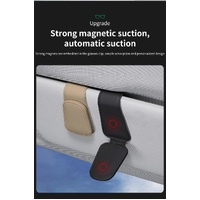 2 Pcs Wine Red PU Leather Car Visor Sunglasses Holder - Multi-Functional Clip for Glasses, Cards & Tickets, 9.5x4.5cm thumbnail