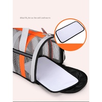 Size S Blue And White Foldable Pet Carrier Bag - Lightweight, Breathable, and Spacious for All Seasons thumbnail