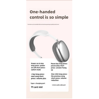 Pink Immersive 3D Audio Headphones - Wireless Over-Ear Comfort, Type-C Charging thumbnail