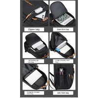 Black And Green Large Capacity Business Backpack for Men and Women - Waterproof Laptop School Bag with Breathable Design thumbnail