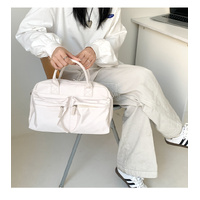 Grey Casual Nylon Tote Bag - Lightweight Korean-Style Crossbody Bag, Large Capacity thumbnail