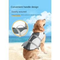 Size XL Blue Sailboat Pattern Pet Life Jacket for Dogs - Summer Swimming Safety Vest with Shark Fin for Small to Large Breeds thumbnail
