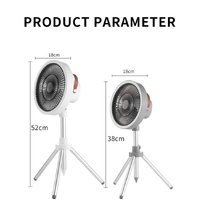 White Portable Outdoor Tripod Fan – USB Rechargeable Camping Fan with Remote Control, Folding & Adjustable for Outdoor Activities and Travel thumbnail