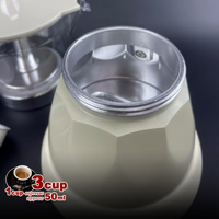 Latest Styles Electric Aluminum Espresso Moka Coffee Maker 3cups Italian Classic - Cream thumbnail