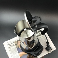 Electric Espresso Moka Coffee Maker 4Cups Stainless Steel Italian Classic AU STOCK thumbnail