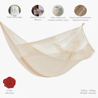 Mayan Legacy Queen Size Super Nylon Mexican Hammock in Cream Colour thumbnail