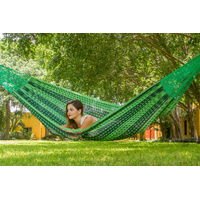 Mayan Legacy Queen Size Outdoor Cotton Mexican Hammock in Jardin Colour thumbnail