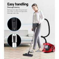Devanti 2200W Bagless Vacuum Cleaner Red thumbnail