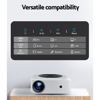 Devanti Bluetooth Video Projector WIFI 1080P Home Theater HDMI Touch Screen thumbnail
