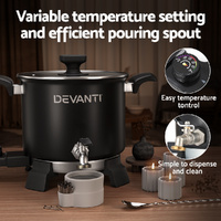 Devanti 5L Wax Melter Candle Making 1200W Melting Pot Furnace Quick Pour Spout Soy Soap thumbnail