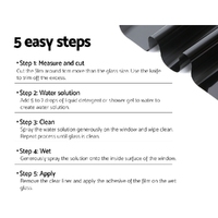 Giantz Window Tint Film Black Roll 15% VLT Home 100cmX30m Tinting tools Kit thumbnail