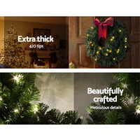 Jingle Jollys 60cm Christmas Wreath Garland Xmas Decorations Wedding Party thumbnail
